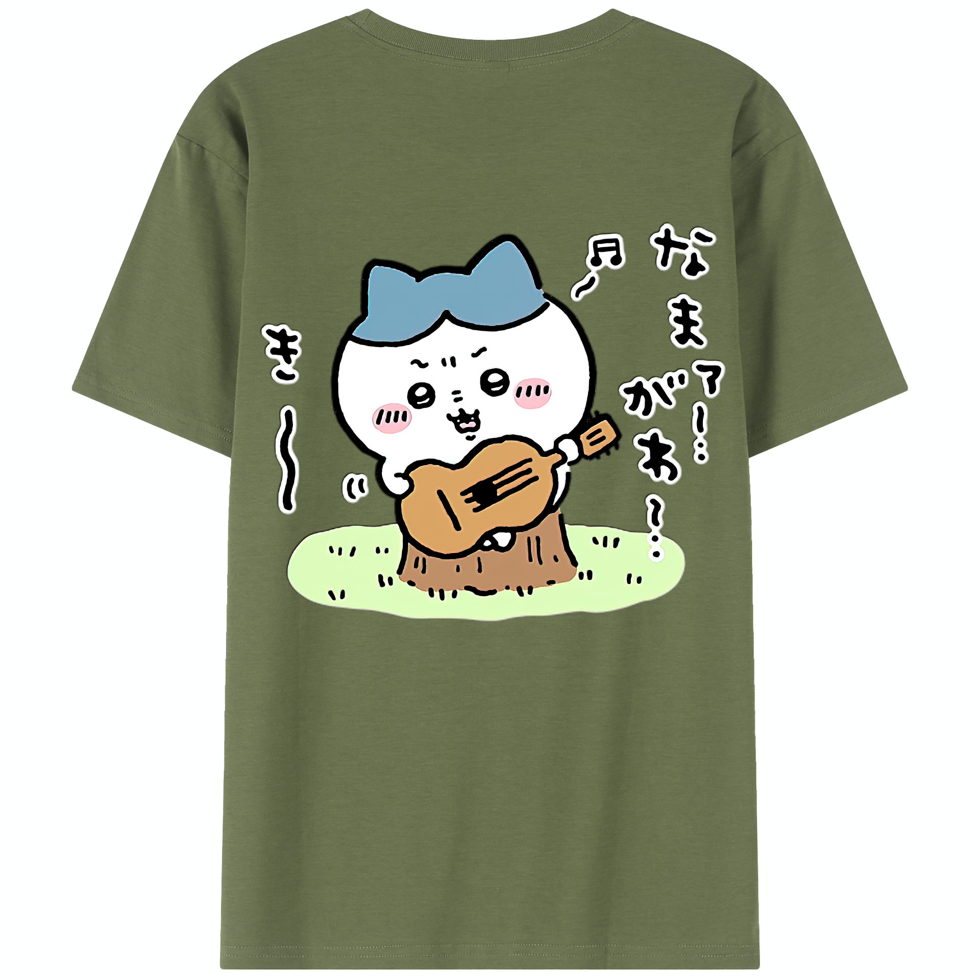 （画像用） ちいかわ ハチワレ Chii-kawa hachiware 綿100％半袖Tシャツ（背面プリント）